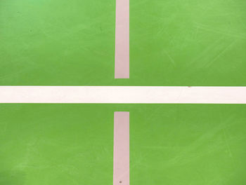 High angle view of green ball on wall