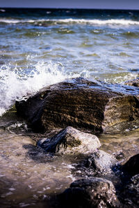 Close-up of rocks in sea