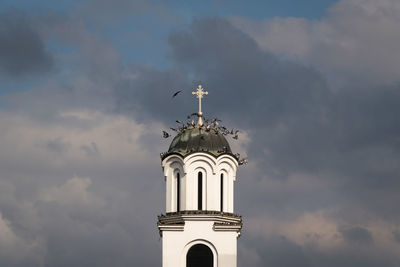 Low angle view of church against sky
