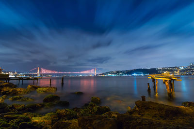 Bosphorus bridge at night