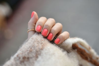 Close-up of woman hand