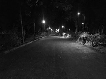 Empty road at night
