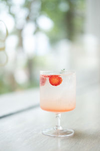 Close-up of drink on table