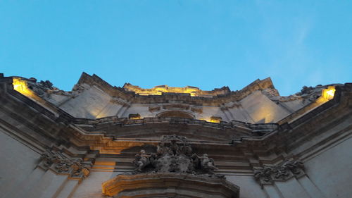 Low angle view of statue against clear sky