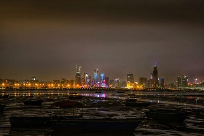 Skyline against sky