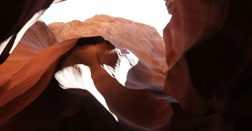 Low angle view of rock formation