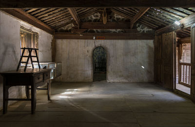 Interior of abandoned building