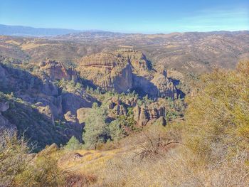 Panoramic view of landscape and mountains against sky