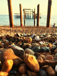 View of pebbles on beach