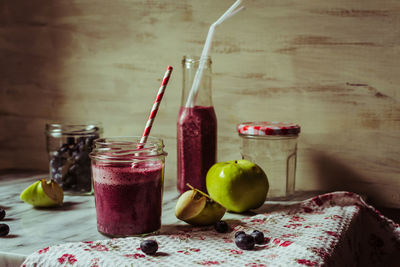 Close-up of fruits on table