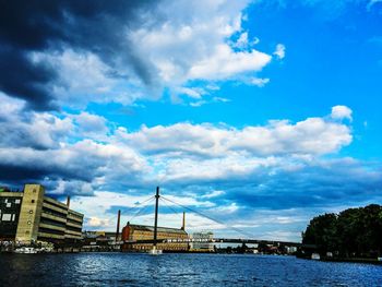 View of river against cloudy sky