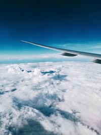 Aerial view of cloudscape against blue sky