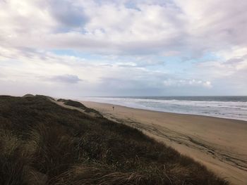 Scenic view of beach against sky