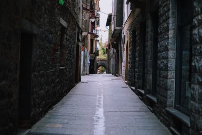 Narrow alley amidst buildings in city