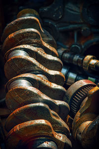 Close-up of rusty machine