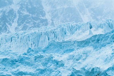 Glacier with crevasses on a overcast day, svalbard