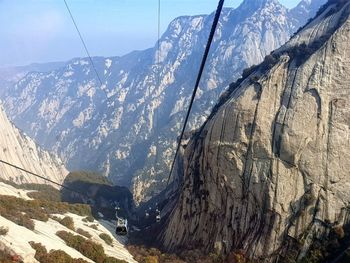 Panoramic view of snowcapped mountains against sky