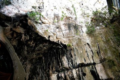 Low angle view of rock formation in cave