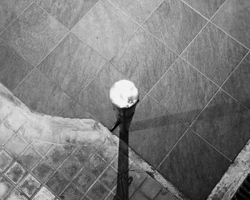 High angle view of illuminated lamp on floor