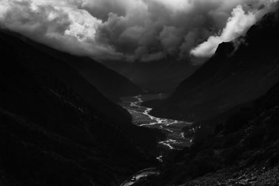 Scenic view of mountains against sky