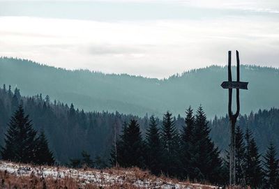 Wind turbines on landscape