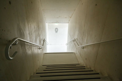 High angle view of staircase in building