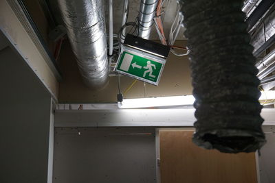 Close-up of text hanging