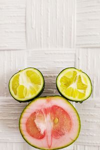 Directly above shot of fruits on table