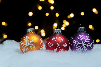 Close-up of illuminated christmas decoration