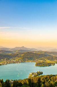 Scenic view of landscape against sky during sunset