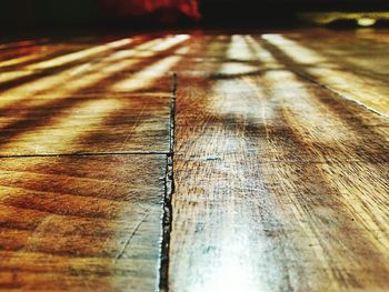 Close-up of wooden table