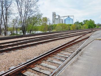 Railroad tracks against sky