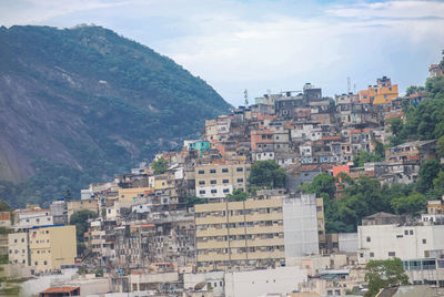 High angle view of townscape against sky