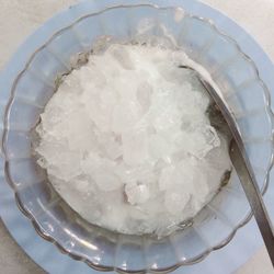 High angle view of ice cream in container