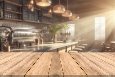 Close-up of wooden table