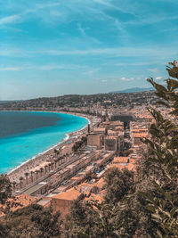 Aerial view of sea against sky