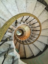 High angle view of steps