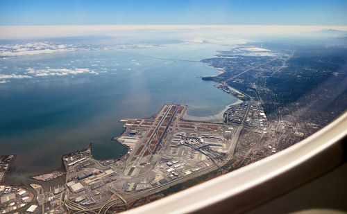 Aerial view of an airport