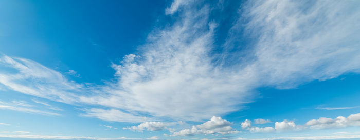 Low angle view of clouds in blue sky