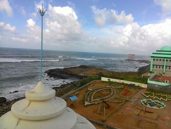 View of sea against cloudy sky