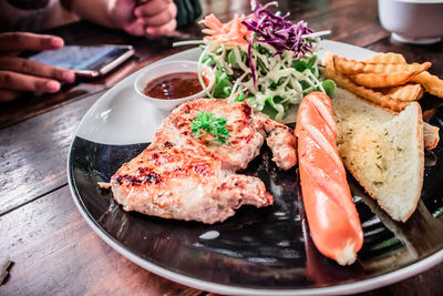 Close-up of food on table