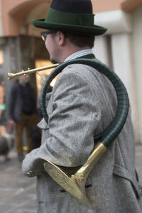 Side view of young man looking away