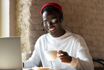 Young man using smart phone