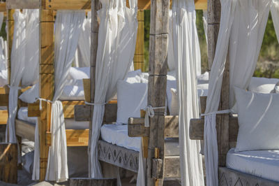 Close-up of clothes hanging outdoors