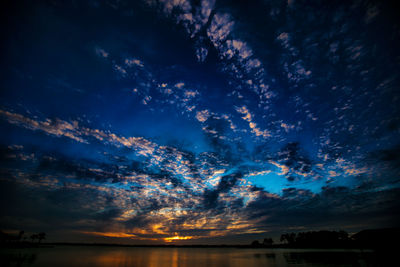 Scenic view of sea at sunset