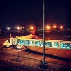 Illuminated street light at night