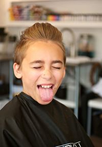 Portrait of boy smiling