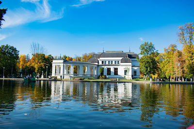 Reflection of building in lake