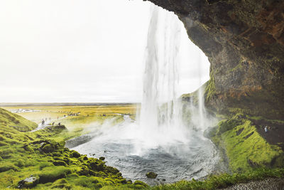 Scenic view of waterfall