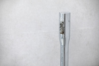 High angle view of toothbrush against wall